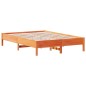 vidaXL Estructura de cama madera maciza pino marrón cera 120x200 cm vidaXL Estructura de cama madera maciza pino marrón cera 120x200 cm