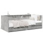 vidaXL Tumbona con cajones madera ingeniería gris hormigón 100x200 cm vidaXL Tumbona con cajones madera ingeniería gris hormigón 100x200 cm