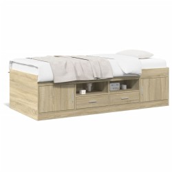 vidaXL Tumbona con cajones madera ingeniería roble Sonoma 75x190 cm