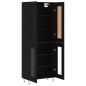 vidaXL Aparador alto madera contrachapada negro 69,5x34x180 cm
