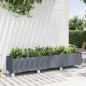 vidaXL Jardinera con ruedas PP gris 240x50x54 cm vidaXL Jardinera con ruedas PP gris 240x50x54 cm