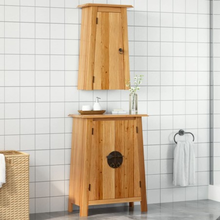 vidaXL Conjunto de muebles de baño 2 piezas madera maciza de pino
