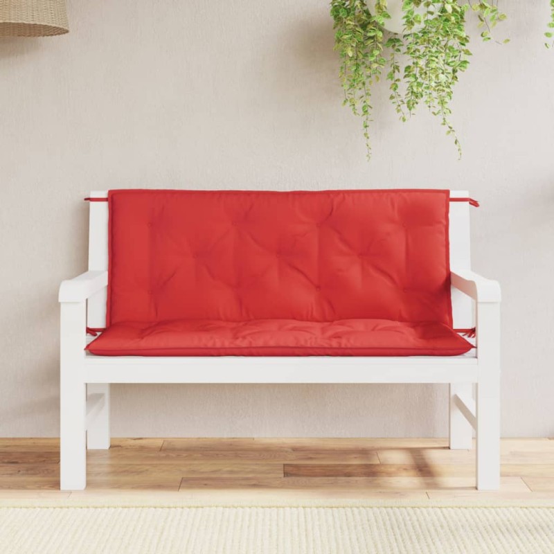 vidaXL Cojines de banco de jardín 2 uds tela Oxford rojo 120x50x7 cm vidaXL Cojines de banco de jardín 2 uds tela Oxford rojo 120x50x7 cm