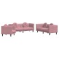 vidaXL Juego de sofás con cojines 3 piezas terciopelo rosa vidaXL Juego de sofás con cojines 3 piezas terciopelo rosa