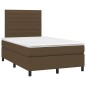 vidaXL Cama box spring con colchón tela marrón oscuro 120x190 cm vidaXL Cama box spring con colchón tela marrón oscuro 120x190 cm