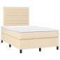 vidaXL Cama box spring con colchón tela color crema 120x190 cm vidaXL Cama box spring con colchón tela color crema 120x190 cm