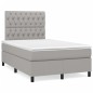 vidaXL Cama box spring con colchón tela gris claro 120x190 cm