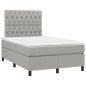 vidaXL Cama box spring con colchón tela gris claro 120x190 cm