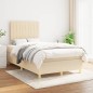 vidaXL Cama box spring con colchón tela color crema 120x190 cm vidaXL Cama box spring con colchón tela color crema 120x190 cm