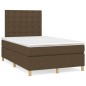 vidaXL Cama box spring con colchón tela marrón oscuro 120x190 cm vidaXL Cama box spring con colchón tela marrón oscuro 120x190 cm