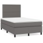 vidaXL Cama box spring con colchón cuero sintético gris 120x190 cm vidaXL Cama box spring con colchón cuero sintético gris 120x190 cm