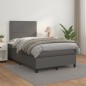 vidaXL Cama box spring con colchón cuero sintético gris 120x190 cm vidaXL Cama box spring con colchón cuero sintético gris 120x190 cm