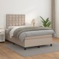 vidaXL Cama box spring con colchón cuero sintético capuchino 120x190cm vidaXL Cama box spring con colchón cuero sintético capuchino 120x190cm