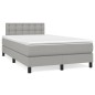 vidaXL Cama box spring con colchón y LED tela gris claro 120x190 cm vidaXL Cama box spring con colchón y LED tela gris claro 120x190 cm