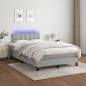 vidaXL Cama box spring con colchón y LED tela gris claro 120x190 cm vidaXL Cama box spring con colchón y LED tela gris claro 120x190 cm