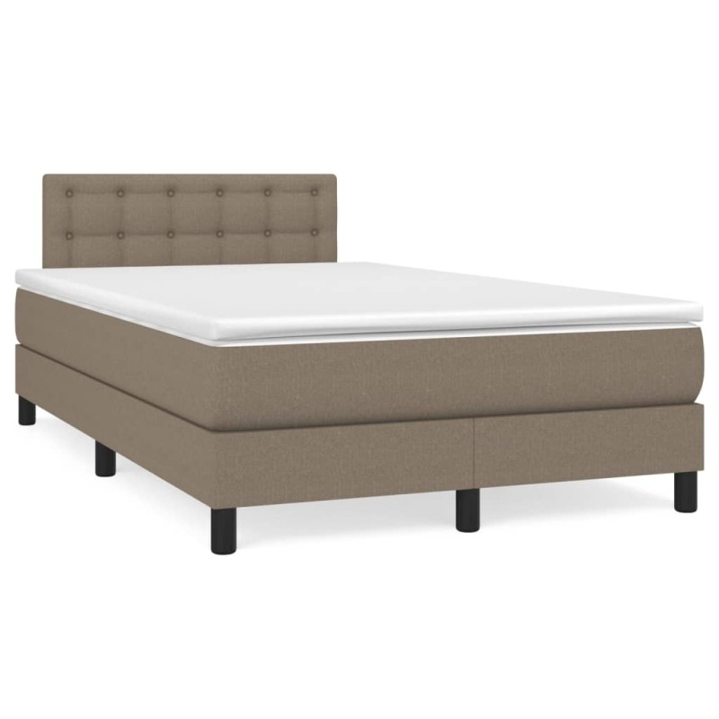 vidaXL Cama box spring con colchón y LED tela gris taupe 120x190 cm vidaXL Cama box spring con colchón y LED tela gris taupe 120x190 cm