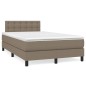 vidaXL Cama box spring con colchón y LED tela gris taupe 120x190 cm vidaXL Cama box spring con colchón y LED tela gris taupe 120x190 cm