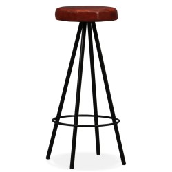 vidaXL Taburetes de barra de cocina 2 unidades cuero auténtico