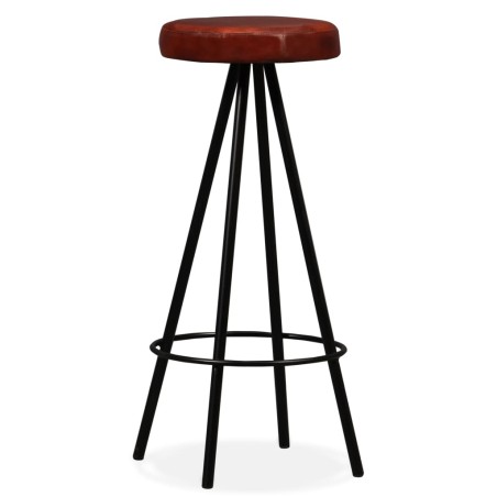 vidaXL Taburetes de barra de cocina 2 unidades cuero auténtico