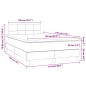 vidaXL Cama box spring con colchón y luces LED tela negro 120x190 cm