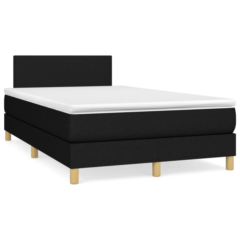 vidaXL Cama box spring con colchón tela negro 120x190 cm vidaXL Cama box spring con colchón tela negro 120x190 cm