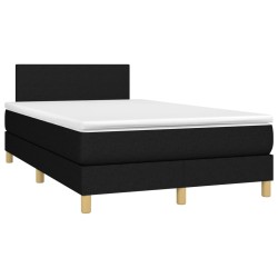 vidaXL Cama box spring con colchón tela negro 120x190 cm