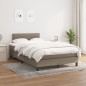 vidaXL Cama box spring con colchón tela gris taupe 120x190 cm vidaXL Cama box spring con colchón tela gris taupe 120x190 cm