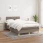 vidaXL Cama box spring con colchón tela gris taupe 120x190 cm