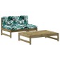 vidaXL Juego de muebles jardín 2 pzas y cojines madera pino impregnada vidaXL Juego de muebles jardín 2 pzas y cojines madera pino impregnada