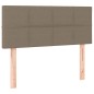 vidaXL Cama box spring con colchón tela gris taupe 120x190 cm