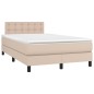 vidaXL Cama box spring con colchón cuero sintético capuchino 120x190cm vidaXL Cama box spring con colchón cuero sintético capuchino 120x190cm