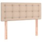 vidaXL Cama box spring con colchón cuero sintético capuchino 120x190cm vidaXL Cama box spring con colchón cuero sintético capuchino 120x190cm