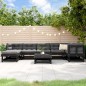 vidaXL Juego de muebles de jardín 8 pzas y cojines madera maciza negro vidaXL Juego de muebles de jardín 8 pzas y cojines madera maciza negro