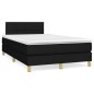 vidaXL Cama box spring con colchón tela negro 120x190 cm