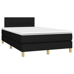 vidaXL Cama box spring con colchón tela negro 120x190 cm