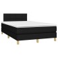 vidaXL Cama box spring con colchón tela negro 120x190 cm