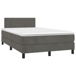 vidaXL Cama box spring con colchón terciopelo gris oscuro 120x190 cm