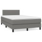 vidaXL Cama box spring con colchón tela gris oscuro 120x190 cm