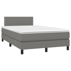 vidaXL Cama box spring con colchón tela gris oscuro 120x190 cm