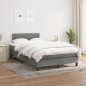 vidaXL Cama box spring con colchón tela gris oscuro 120x190 cm