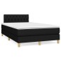 vidaXL Cama box spring con colchón tela negro 120x190 cm