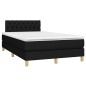 vidaXL Cama box spring con colchón tela negro 120x190 cm