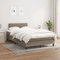 vidaXL Cama box spring con colchón tela gris taupe 120x190 cm vidaXL Cama box spring con colchón tela gris taupe 120x190 cm