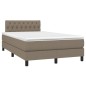 vidaXL Cama box spring con colchón tela gris taupe 120x190 cm