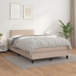 vidaXL Cama box spring con colchón cuero sintético capuchino 120x190cm