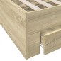 vidaXL Cama con cajones madera ingeniería roble Sonoma 90x200 cm vidaXL Cama con cajones madera ingeniería roble Sonoma 90x200 cm