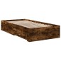 vidaXL Cama con cajones madera de ingeniería roble ahumado 100x200 cm vidaXL Cama con cajones madera de ingeniería roble ahumado 100x200 cm