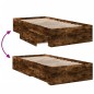 vidaXL Cama con cajones madera de ingeniería roble ahumado 100x200 cm vidaXL Cama con cajones madera de ingeniería roble ahumado 100x200 cm
