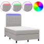 vidaXL Cama box spring con colchón y LED tela gris claro 120x190 cm vidaXL Cama box spring con colchón y LED tela gris claro 120x190 cm