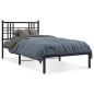 vidaXL Estructura de cama con cabecero metal negro 100x190 cm vidaXL Estructura de cama con cabecero metal negro 100x190 cm